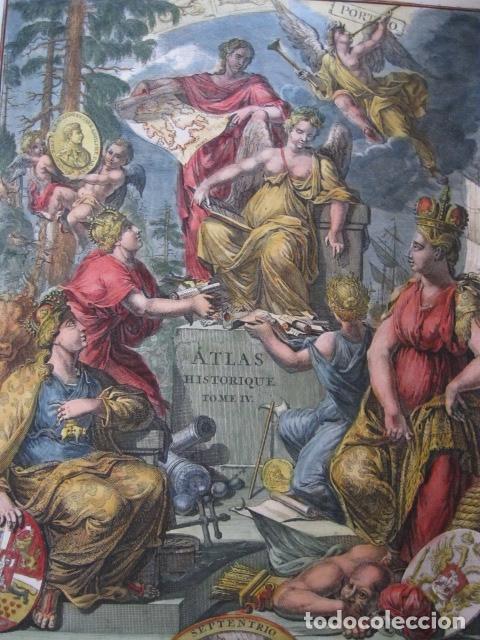 Arte: Frontispicio Atlas Historique Tomo 4, 1739. Chatelain - Foto 6