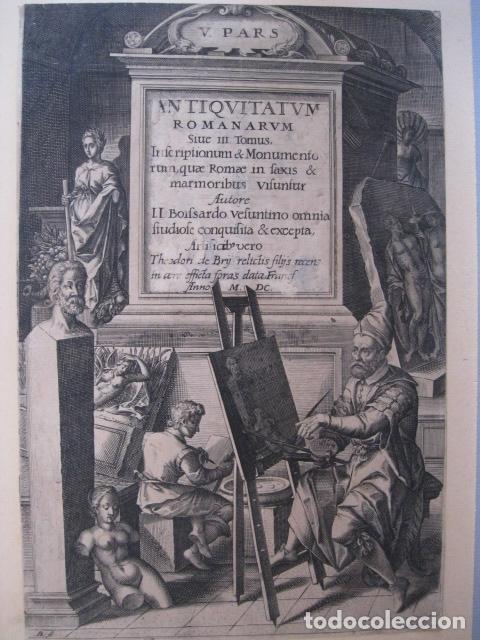 Arte: Frontispicio Antiquitatum Romanarum, 1600. De Bry - Foto 1