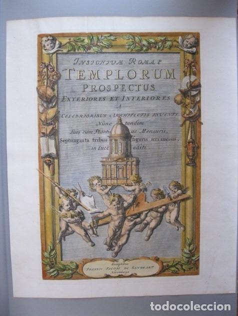 Arte: Frontispicio de la obra Insignium Romae Templorum prospectus..., 1679. Sandrart - Foto 1