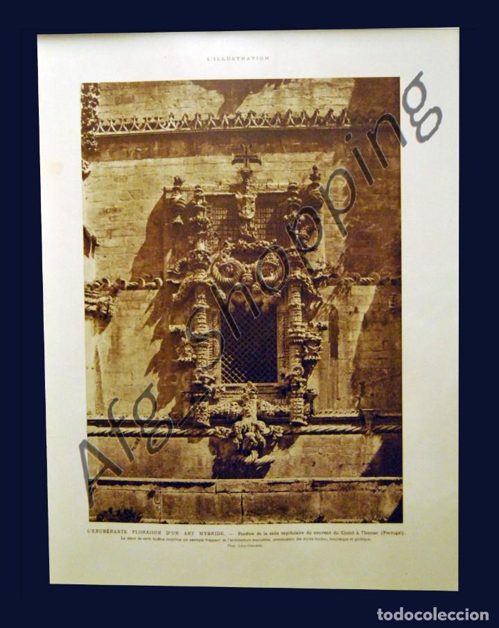 Art: Ventana de la sala capitular del Convento de Cristo en Thomar (Portugal) - A&Ntilde;O 1928 - 30x40 cm