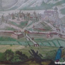 Arte: LIBRERIA GHOTICA. GRABADO DE GRAN BELLEZA ILUMINADO A MANO DEL SIGLO XVIII. MEDIDAS MARCO 48 X 36 CM