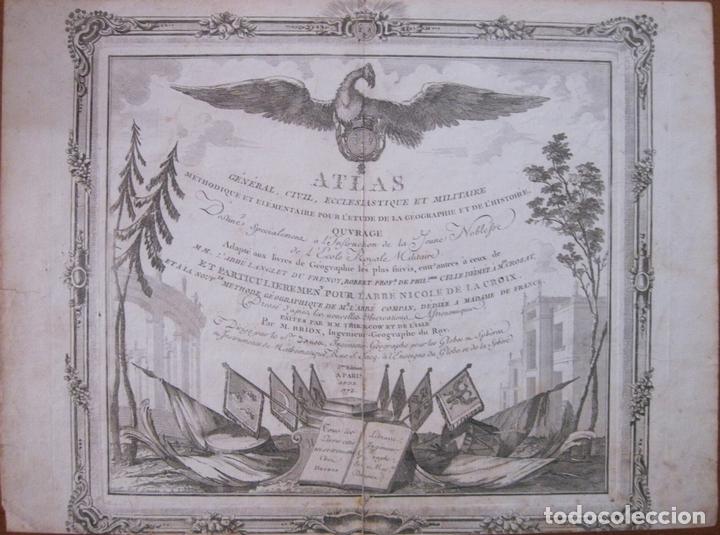 Arte: Frontispicio de Atlas, 1772. Desnos/ Brion de la Tour - Foto 1