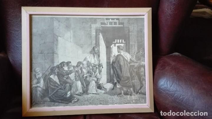 Kunst: Jud&iacute;os en una calle grabado del siglo 19 de libro