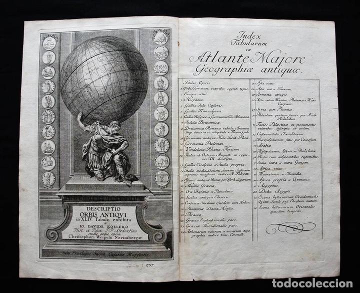 Arte: Frontispicio e Indice de Atlas, 1735. Weigel/K&ouml;ehler - Foto 1