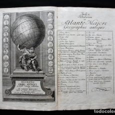Arte: FRONTISPICIO E INDICE DE ATLAS, 1735. WEIGEL/KÖEHLER. Lote 137769002