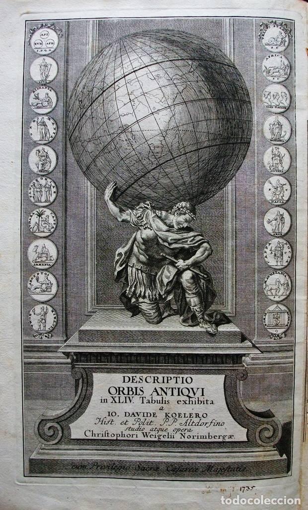 Arte: Frontispicio e Indice de Atlas, 1735. Weigel/K&ouml;ehler - Foto 2
