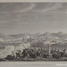 Arte: VISTA DE LA BATALLA DE VICH (BARCELONA, ESPAÑA), 1820. BOVINET/COUCHÉ BEI LEFUEL