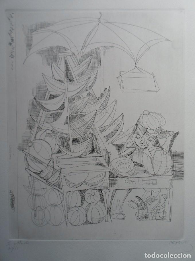 Art: Arturo PEYROT (Roma 1908-1993) Vendedor Sandias grabado 1957 de 18x25 papel 24x34cms firmado y numer