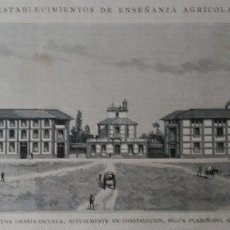 Arte: ZARAGOZA - PROYECTO DE GRANJA-ESCUELA DEL ARQUITECTO D. FELIX NAVARRO (1883)