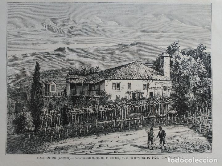 CASDEMIRO (ORENSE) CASA DONDE NACIO EL PADRE FEYJOO. (1876) (Arte - Grabados - Modernos siglo XIX)