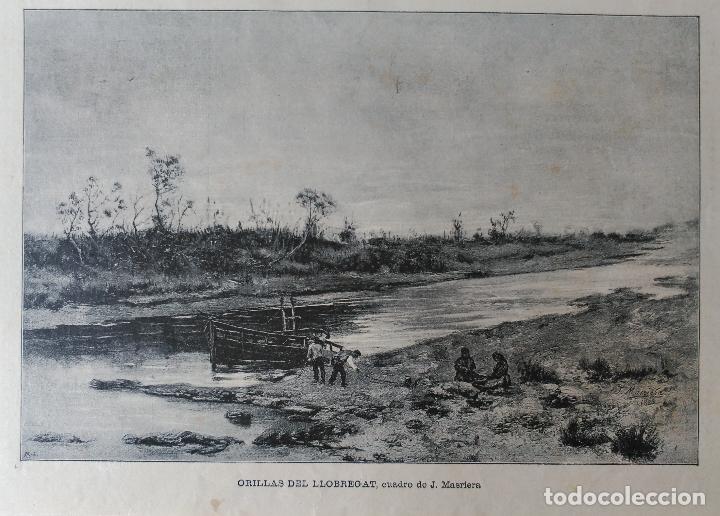 Art: ORILLAS DEL LLOBREGAT, COPIA DEL CUADRO DE J. MASRIERA. (1886)