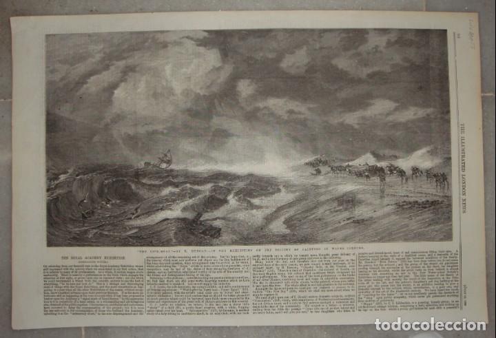 Arte: Grabado mar&iacute;timo de salvamento &middot; The Life-Boat &middot; S. XIX, 1859 &middot; The Illustrated London News.