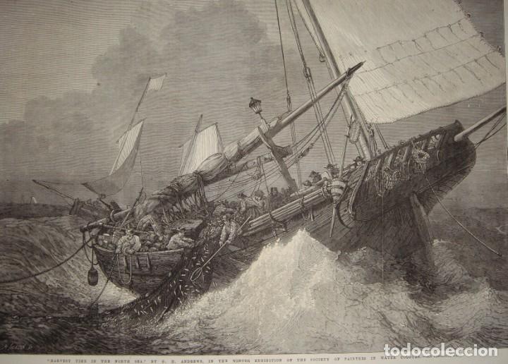 Arte: Grabado naval &middot; Temporal en el Mar del Norte &middot; The Illustrated London News &middot; 1867