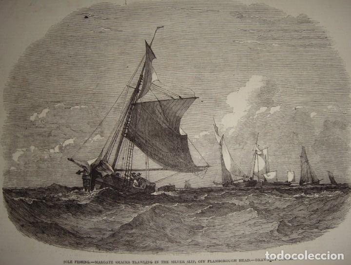 Arte: Grabado de prensa ilustrada &middot; Sole Fishing &middot; The Illustrated London News &middot; 1848