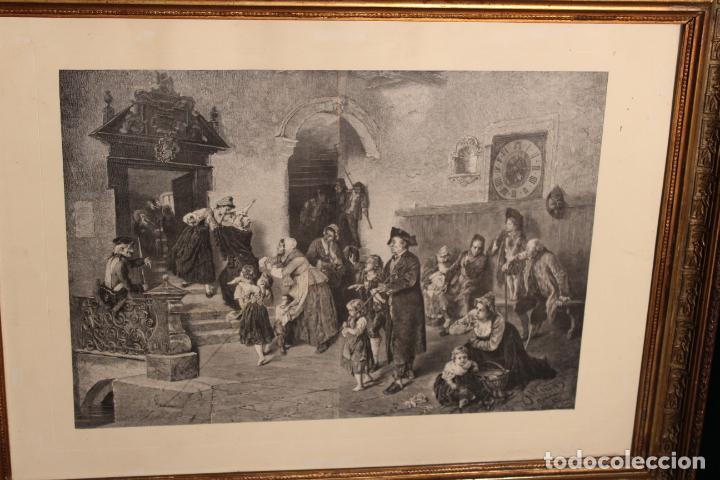 Arte: Antiguo grabado enmarcado - Foto 2