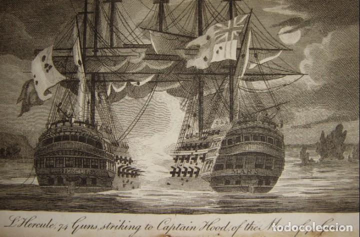 Arte: Grabado en miniatura &bull; Combate naval &ldquo;Hercule&rdquo; y &ldquo;Mars&rdquo; &bull; ca. 1805&ndash;1815. - Foto 1