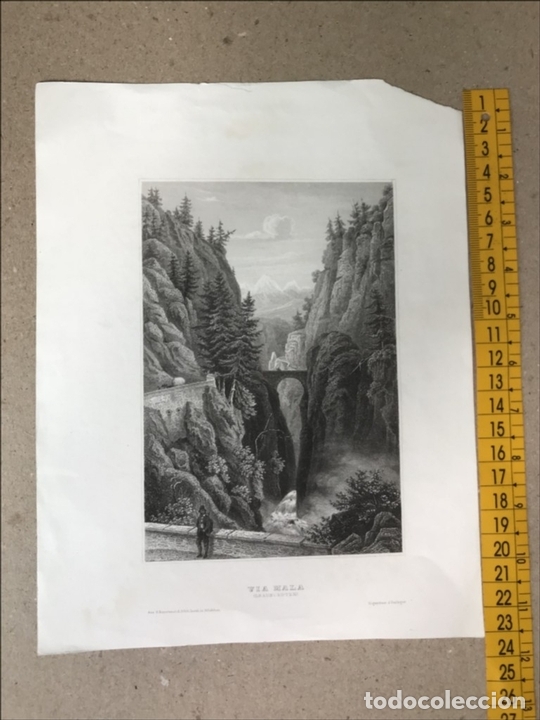 Vista Del Camino Via Mala Canton De Los Grison Buy Modern Engravings 19th Century At Todocoleccion