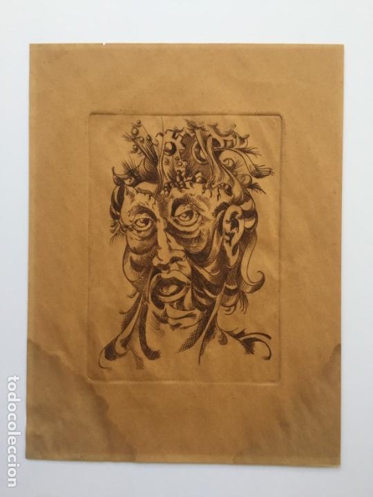 Arte: interesante aguafuerte original a documentar , grabado original - Foto 3