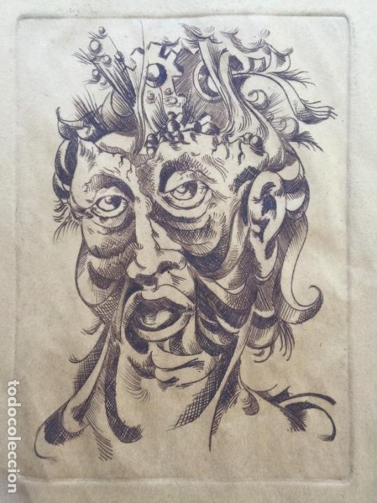 Arte: interesante aguafuerte original a documentar , grabado original - Foto 5
