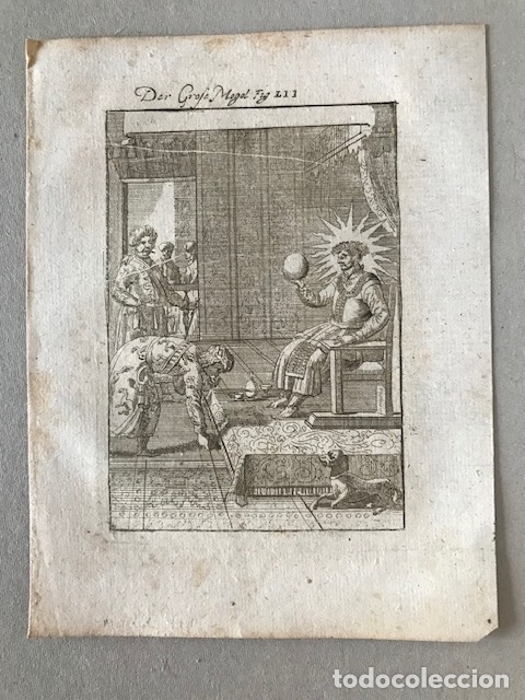 Arte: El gran Mongol en su trono y palacio, 1719. Mallet - Foto 2