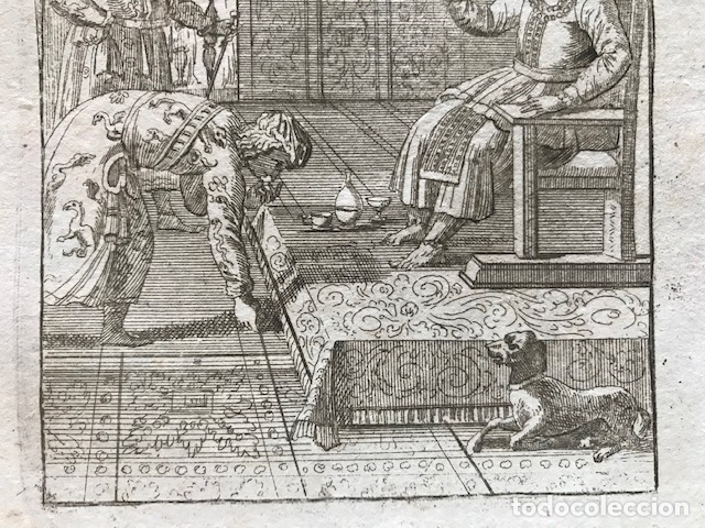 Arte: El gran Mongol en su trono y palacio, 1719. Mallet - Foto 4