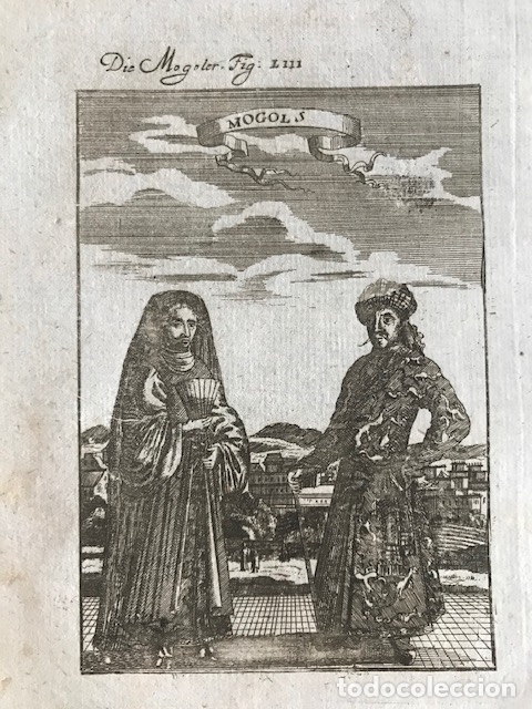 Arte: Pareja de nobles mongoles, 1719. Mallet - Foto 1