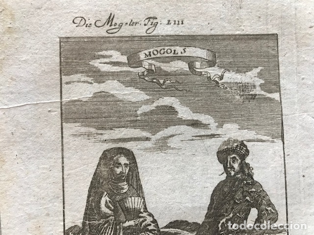 Arte: Pareja de nobles mongoles, 1719. Mallet - Foto 3