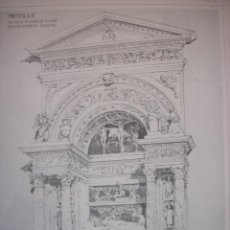 Arte: GRABADO ARQUITECTURA RENACENTISTA, SEPULCRO, IGLESIA ANUNCIACIÓN, SEVILLA, 1893, PRENTICE.. Lote 146877466