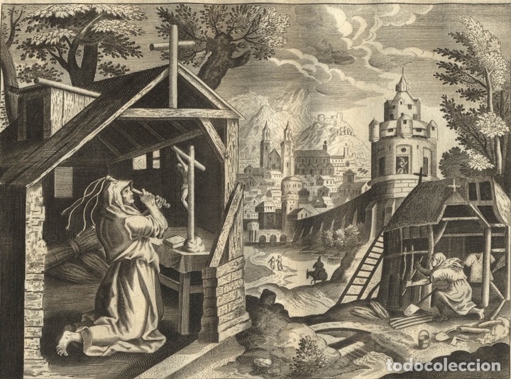 Arte: Vida y obra de ermita&ntilde;as , 1621. Sadeler/Vos - Foto 1