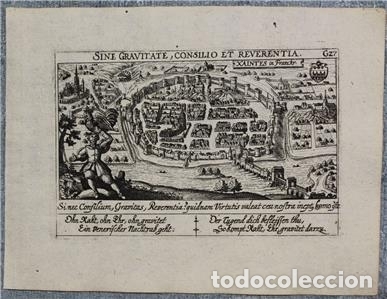 Arte: Vista de Saintes (Francia), 1637. Daniel Meisner y Eberhard Kieser - Foto 2