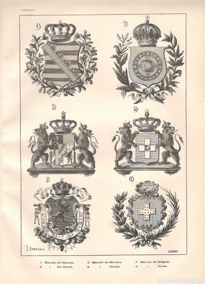 Art: HERALDICA: ESCUDOS DE SAJONIA, BRASIL, BAVIERA, GRECIA, B&Eacute;LGICA Y SUIZA.