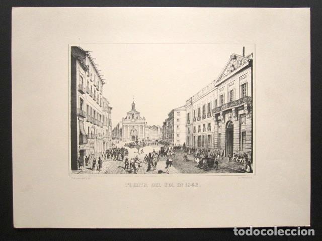 Arte: GRABADO PUERTA DEL SOL EN 1842. - Foto 1