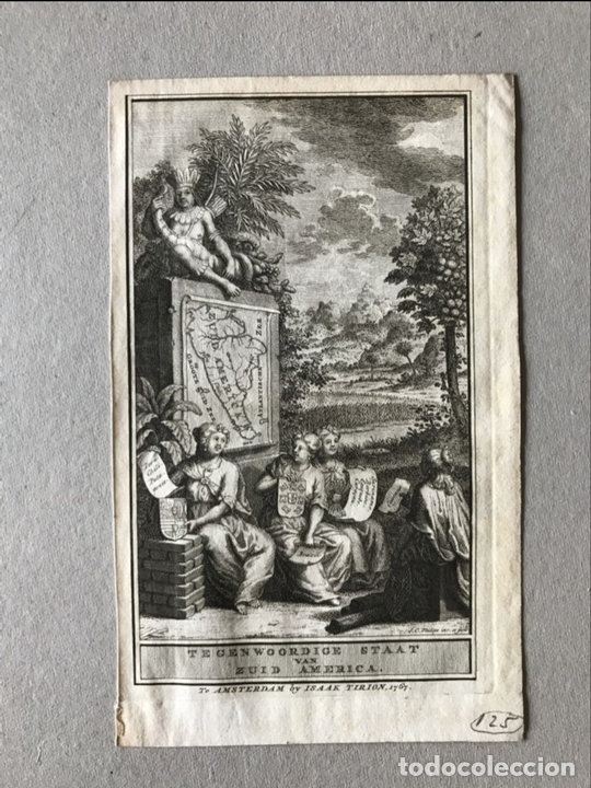 Arte: Frontispicio y mapa de Am&eacute;rica del sur, 1767. I. Tirion/Philips - Foto 2