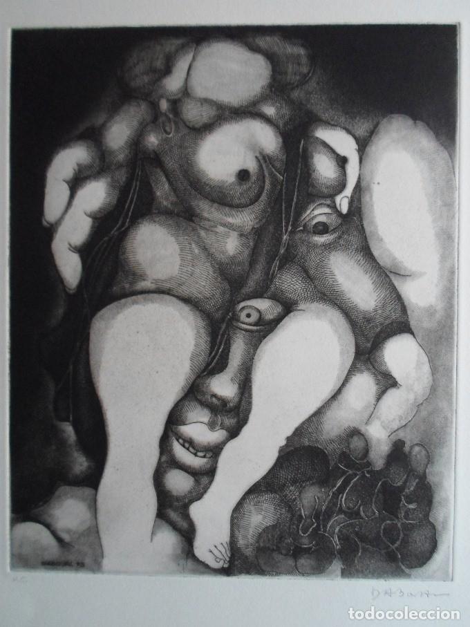 Art: Pierre Daboval (Par&iacute;s, Francia, 1918-2015) grabado 1976 de 30x25 papel 35x49cms, firmado l&aacute;piz y HC