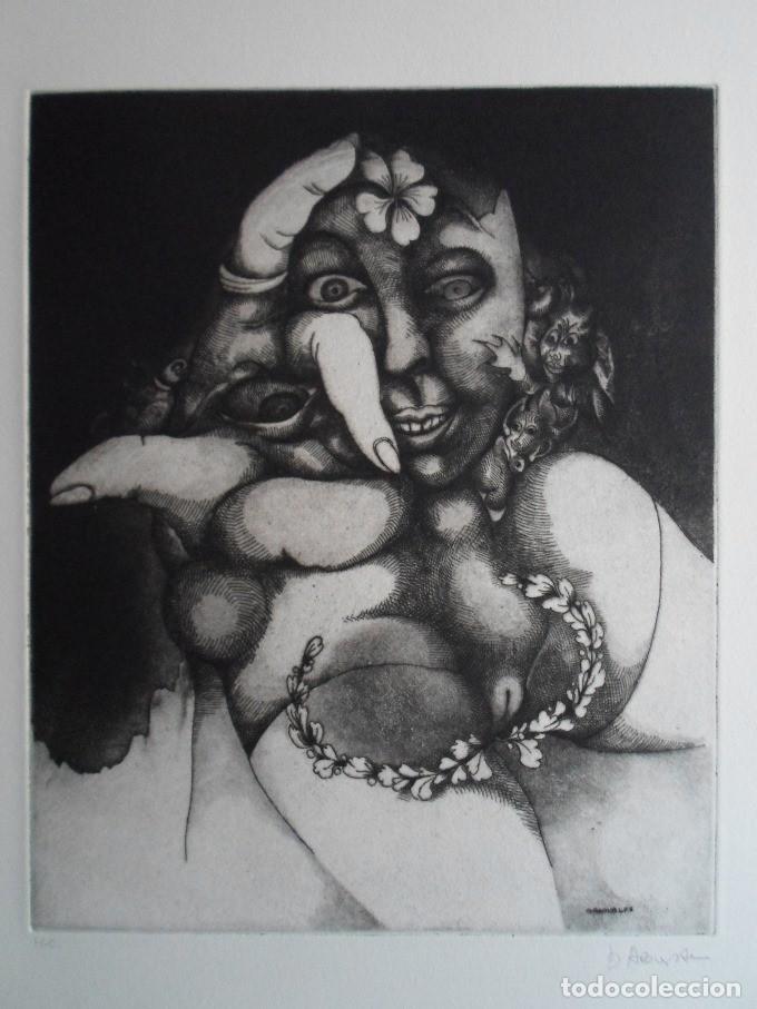 Art: Pierre Daboval (Par&iacute;s, Francia, 1918-2015) grabado 1976 de 30x25 papel 35x49cms, firmado l&aacute;piz y HC