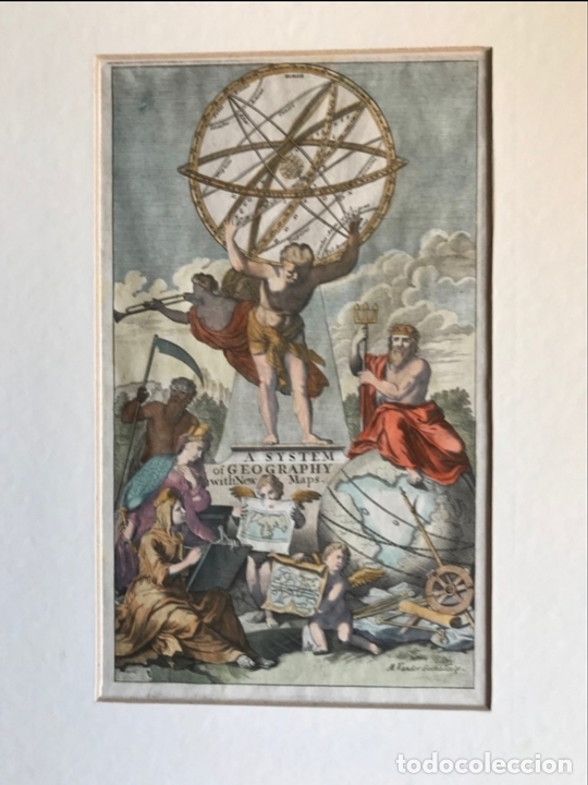 Arte: Frontispicio de Atlas, 1701. Moll/Gucht - Foto 1