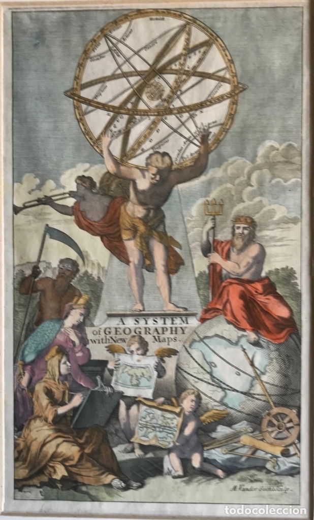 Arte: Frontispicio de Atlas, 1701. Moll/Gucht - Foto 2