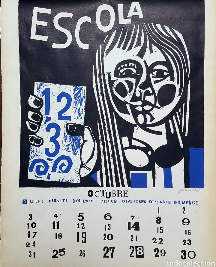 LITOGRAFÍA LINOLEO GARCÍA LLORT 1966 (Arte - Grabados - Contemporáneos siglo XX)