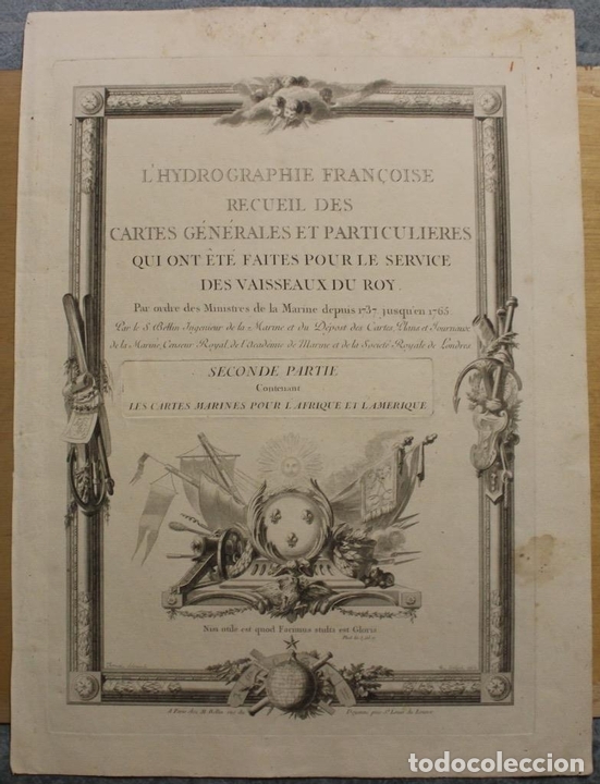 Arte: Gran frontispicio de atlas, 1722. Nicolas Bellin - Foto 1