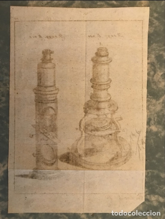 Arte: Dos microscobios barrocos, hacia 1770. An&oacute;nimo - Foto 4
