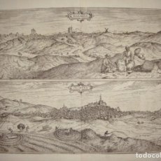 Arte: ANTIGUO GRABADO DE VISTAS TOPOGRÁFICAS DE MARCHENA Y OSUNA (SEVILLA). 1572. BRAUN, GEORG & HOGENBERG