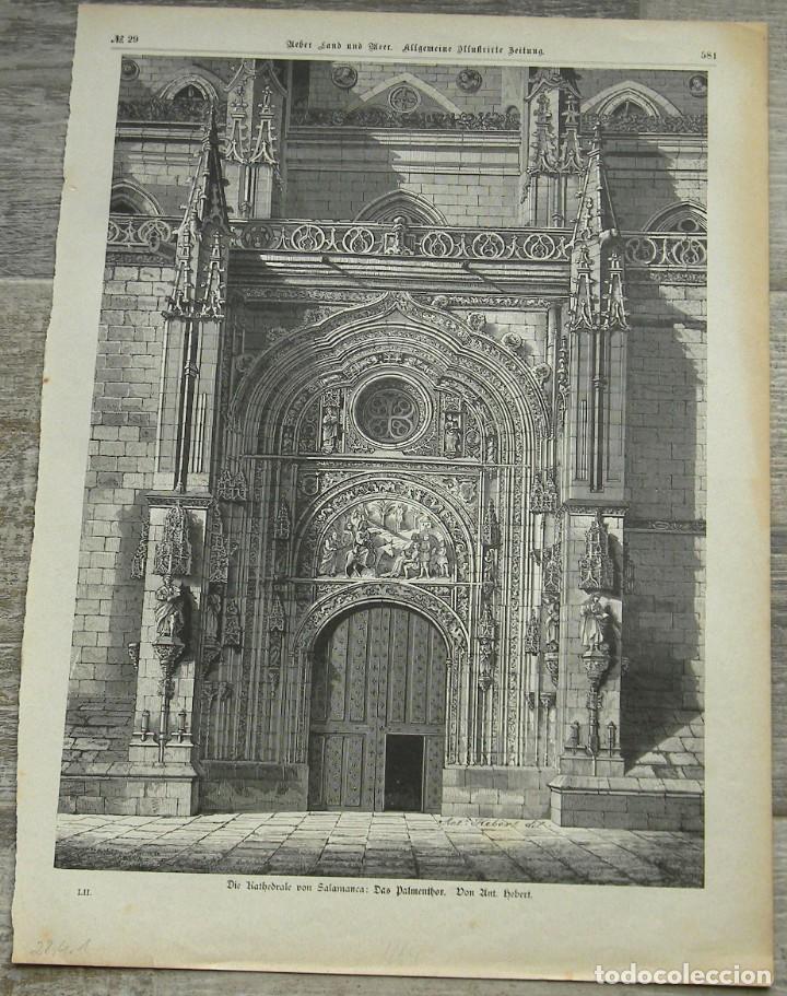 Art: Grabado aleman original Catedral de Salamanca 1870 extraido Allgemeine Illusfrirte Beitung