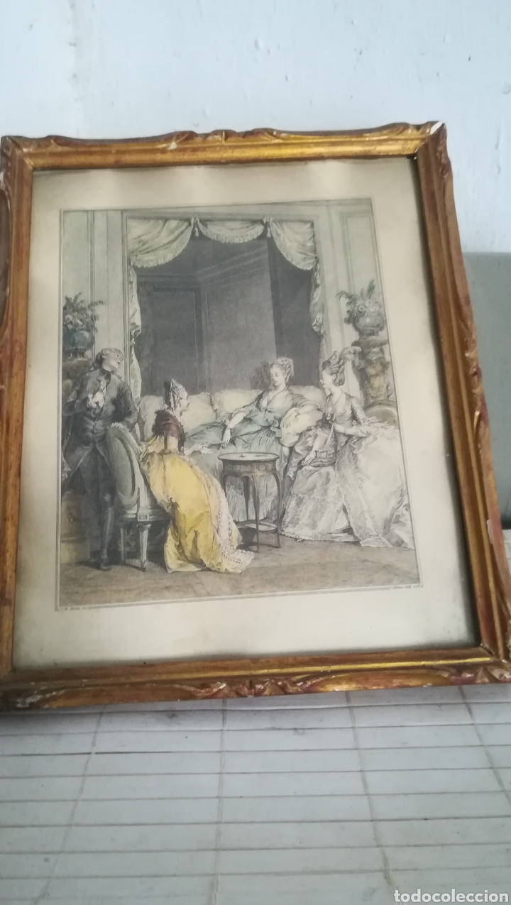 Arte: Antiguo grabado galante de 1776 - Foto 1