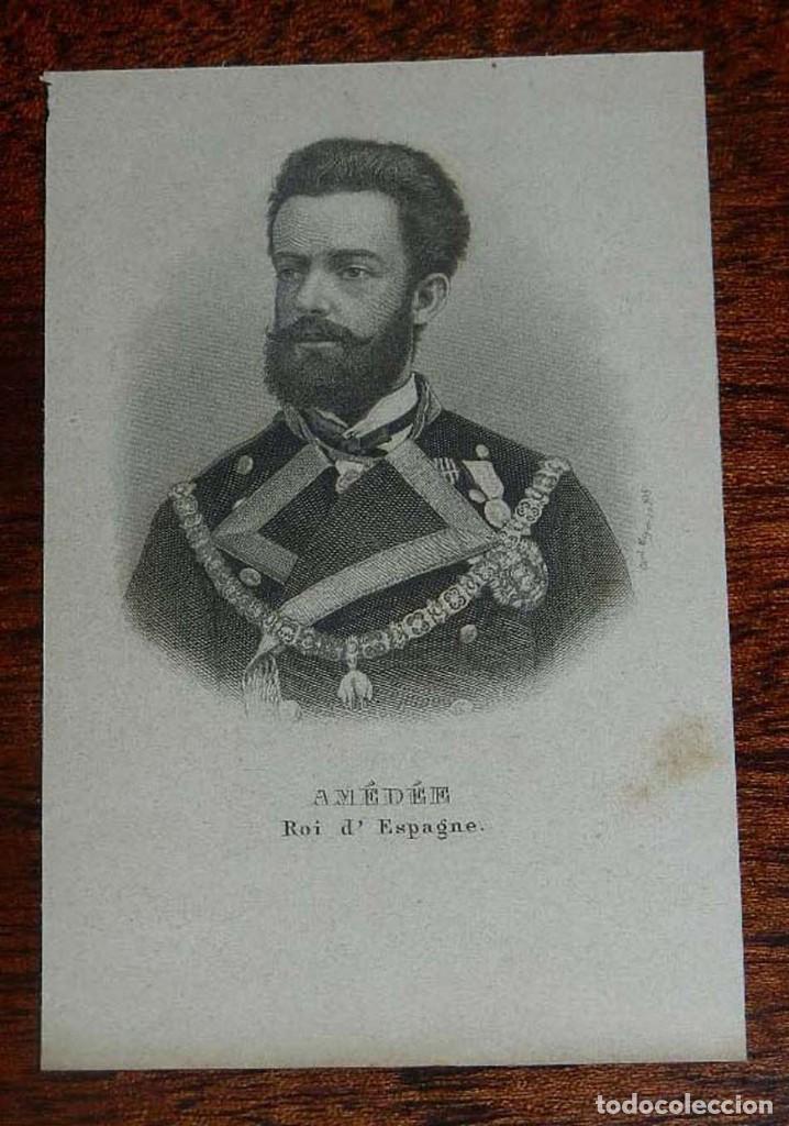 Art: GRABADO DEL REY AMADEO DE ESPA&Ntilde;A,  A&Ntilde;O 1871 APROX. MIDE 12 X 7,5 CMS.