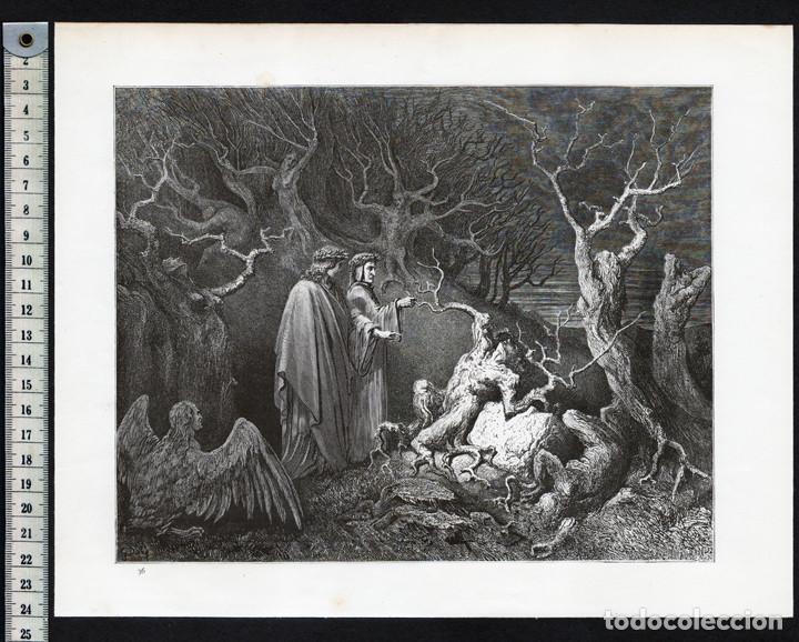 Xilogravura | 1860 | O Inferno de Dante 20 - Gustave Doré - A Divina  Comédia - Os Suicidas são Transformados em árvores