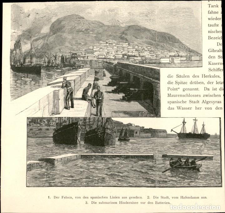 Art: 1894 - Gibraltar - Extraido de Moderne Kunst -Tama&ntilde;o grabado aleman 16 x 14 cms
