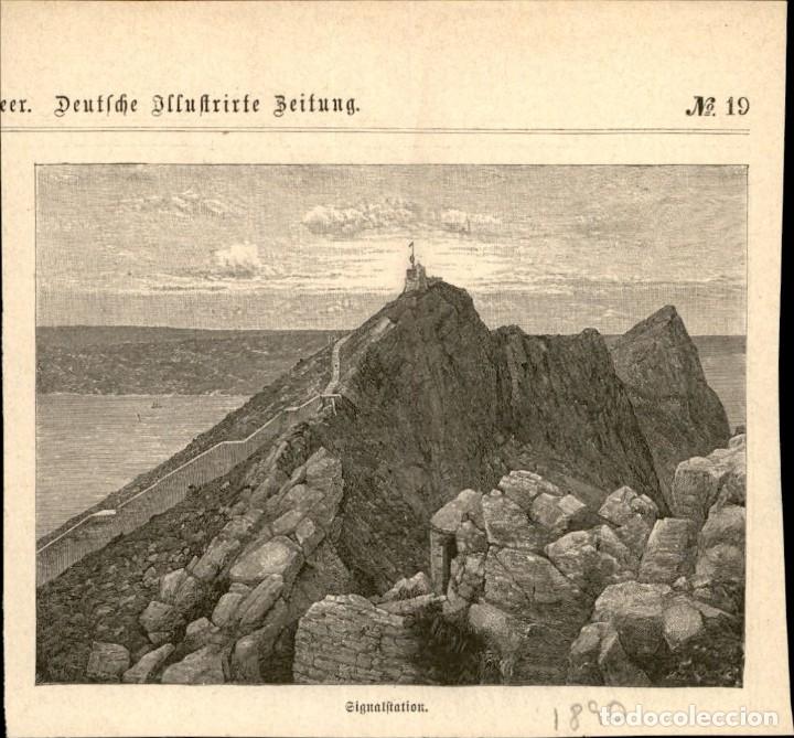 Art: 1893 - Gibraltar - Extraido Deutsche Illusfrirte Beitung -Tama&ntilde;o grabado aleman 12 x 9 cms