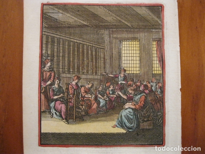 Arte: Hilatura de textiles a mano, 1699. Weigel - Foto 1