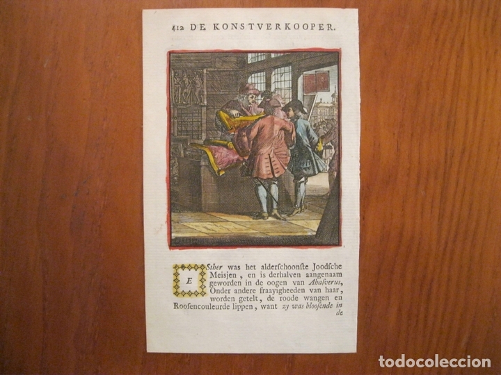 Arte: El vendedor de telas, 1699. Weigel - Foto 2