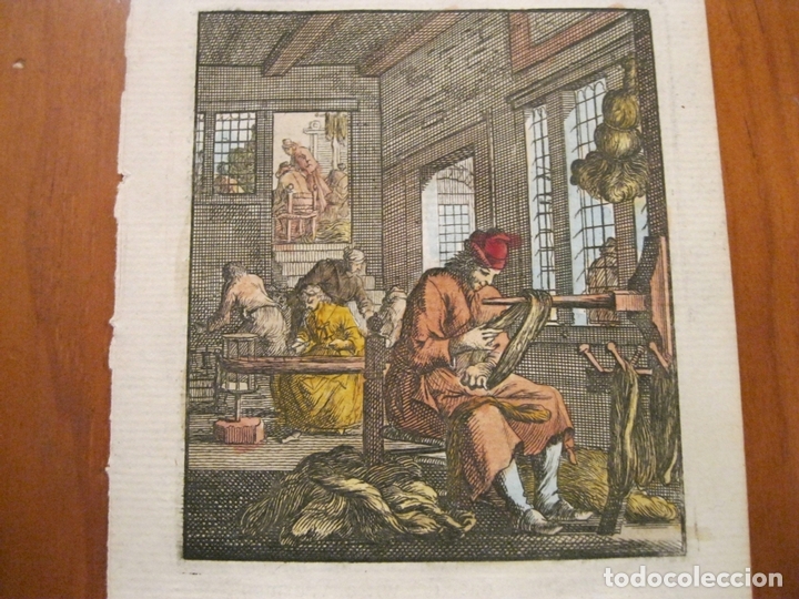 Arte: El hilador de seda, 1699. Weigel - Foto 1